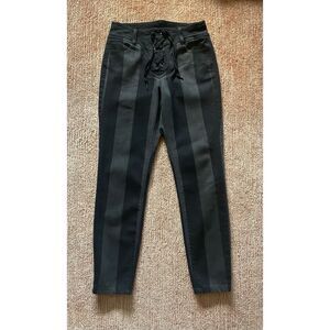 Blue Revival Women’s Lace-Up  Skinny Jeans High Rise Striped Size 26